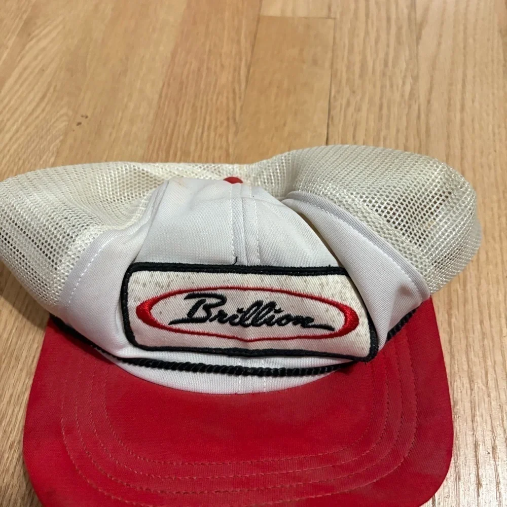 Vintage Brillion Farming Red Mesh Snapback Trucker Hat Made in USA Agriculture